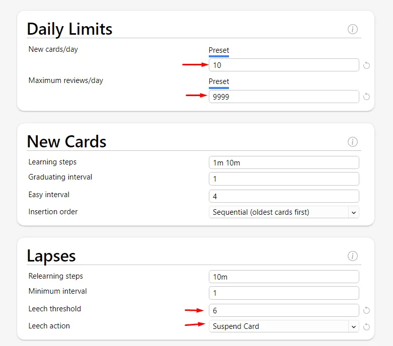 anki deck options part 2